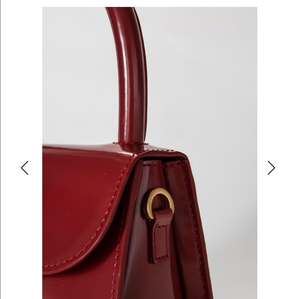 By Far red semi-patent leather mini tote - Picture 3 of 5